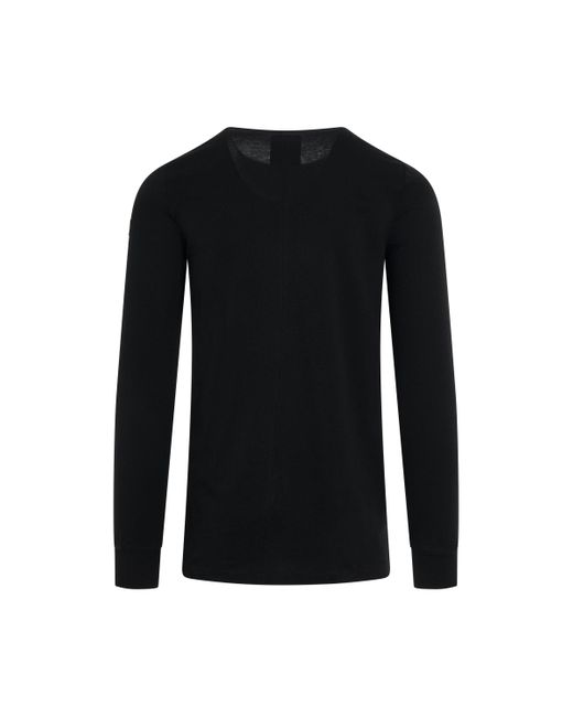Rick Owens Black 'Moncler X Level T Long Sleeve T-Shirt, Round Neck, , 100% Cotton, Size: Small for men