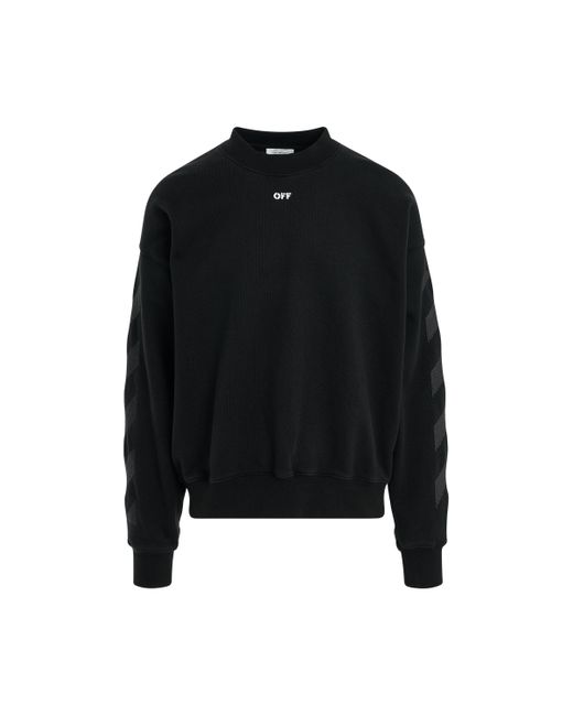 Off-White c/o Virgil Abloh Black Off- 'Cornely Diagonal Skate Sweatshirt, Long Sleeves, /, 100% Cotton, Size: Small for men