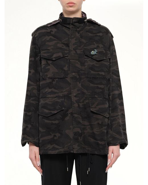 Marc Jacobs Black Anorak Jacket With Pin & Bow