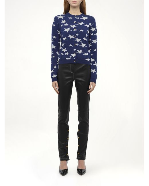 Loewe Blue Lurex Stars Cardigan, Size: Small