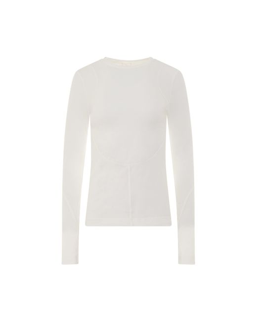 Givenchy White Structured Panel Top, Round Neck, Long Sleeves