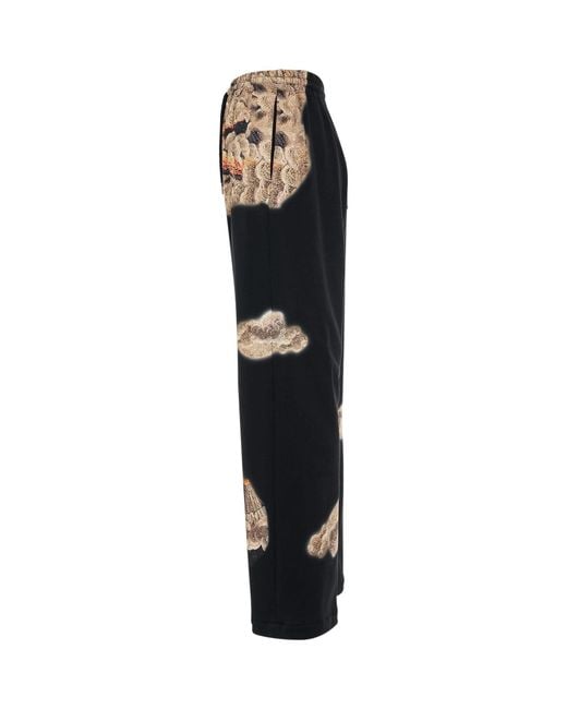 Wooyoungmi Black Volcano Print Sweatpants for men