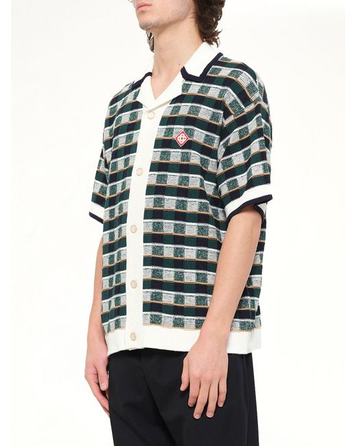 Casablanca Green Cotton Mosaic Shirt for men