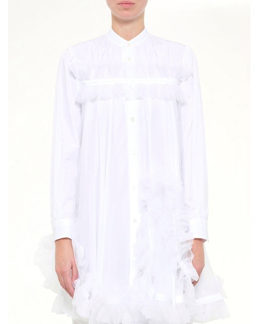 Noir Kei Ninomiya White Tulle Shirt Dress