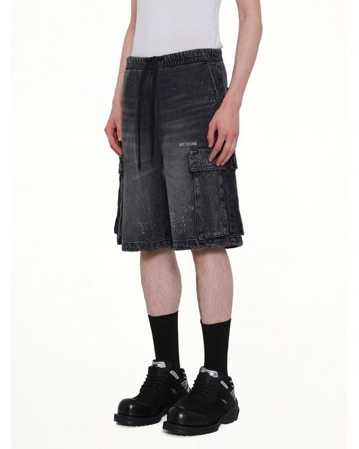 we11done Black Pocket Shorts for men
