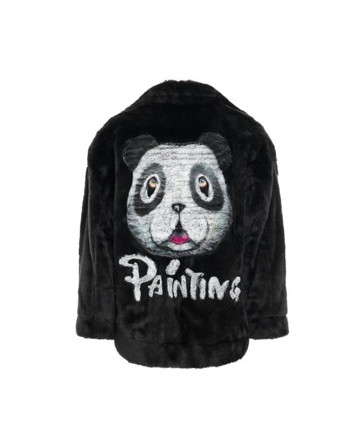 Doublet Hand-painted Fur Jacket In Black | Lyst
