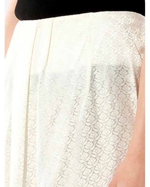 Balenciaga White Mix Satin Skirt