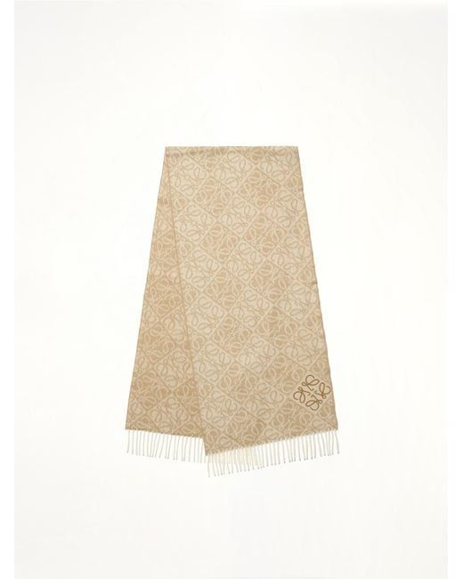 Loewe Natural Anagram Wool Cashmere Scarf