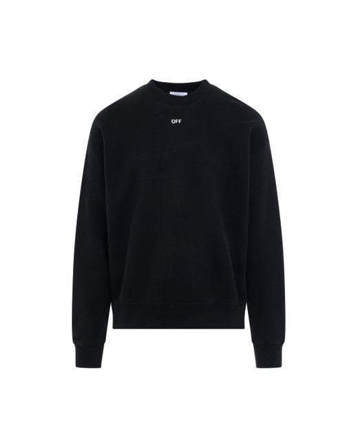 Off-White c/o Virgil Abloh Black Off- Off Stamp Skate Fit Sweatshirt, Long Sleeves, , 100% Cotton, Size: Medium for men