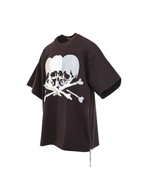 Mastermind Japan Black 'Triple Skull Logo T-Shirt, Short Sleeves, Dark, 100% Cotton, Size: Small for men