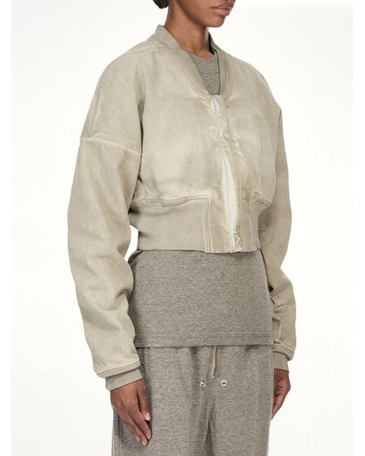Rick Owens Gray Flight Jacket Cropped