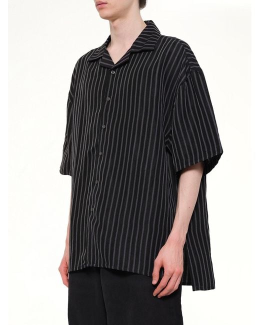 Willy Chavarria Black Camp Collar Ss Shirt for men