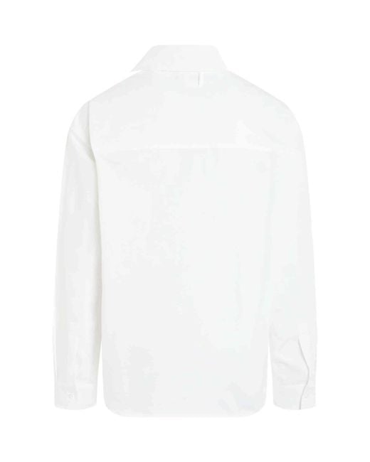 Jacquemus White Cuadro Asymmetric Shirt, Long Sleeves, 100% Cotton for men