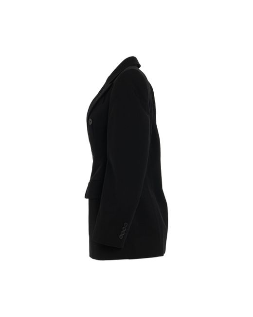 Balenciaga Black Hourglass Double-Breasted Jacket, Long Sleeves, , 100% Cotton