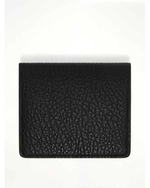 Maison Margiela Black Four Stitch Logo Wallet With Coin Purse