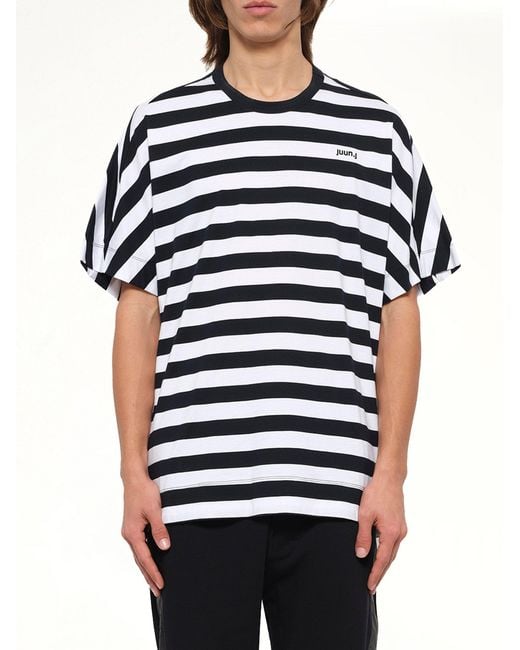 Juun.J Blue Striped Top for men