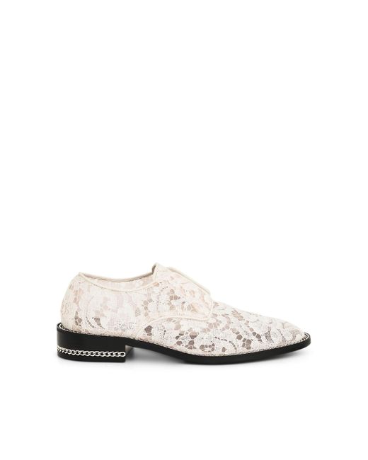 Givenchy White Double Chain Derby Shoes, , 100% Leather