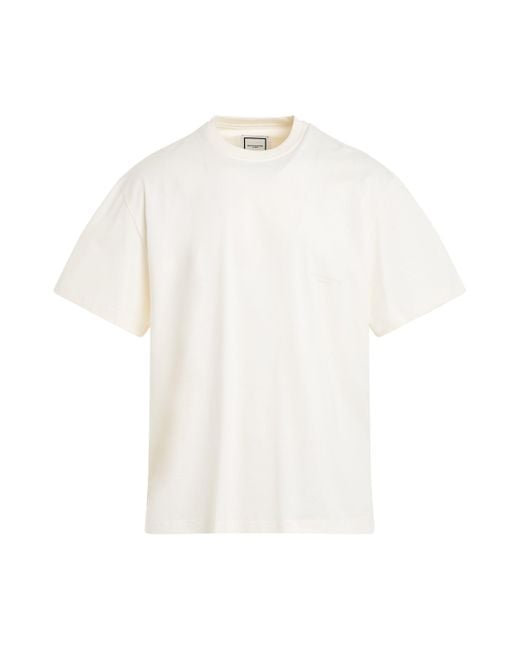 Wooyoungmi White Leather Patch T-Shirt, , 100% Cotton for men