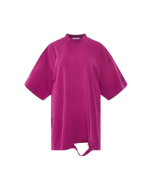 Balenciaga Cotton 3b Sports Icon Repaired Oversized T-shirt In Dark ...