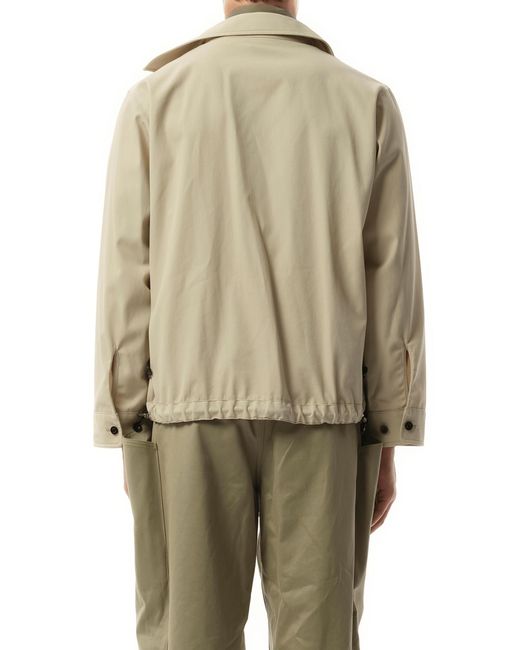 Sacai Green Cotton Twill Jacket, 100% Cotton for men