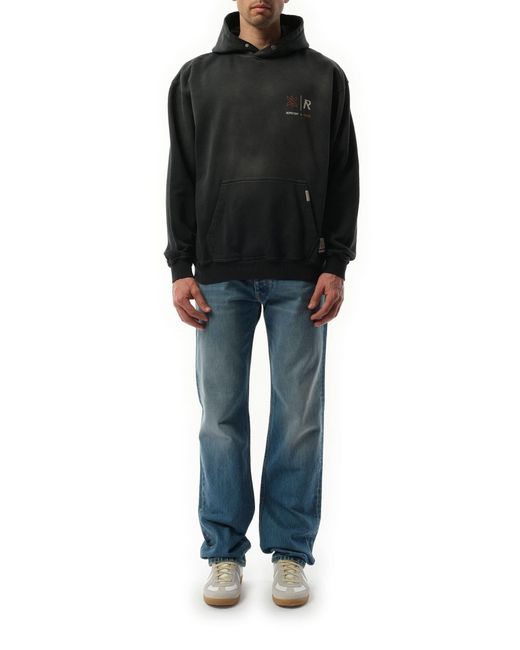 Represent Black Collaborative Cotton Logo Hoodie for men