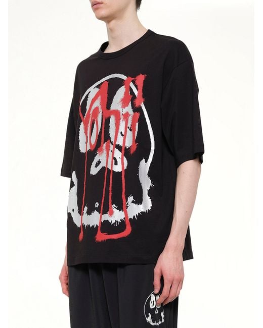 Y-3 Red Skull Graphic T-Shirt for men