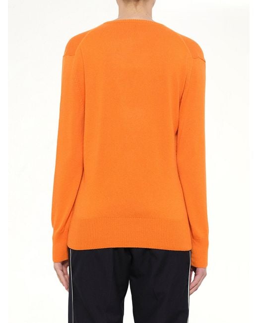 Loewe Orange V Neck Sweater