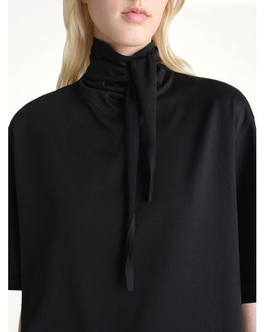 Lemaire Black T-Shirt With Foulard