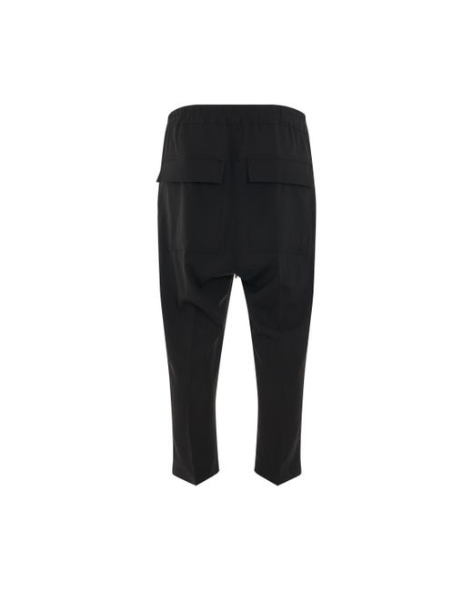 Rick Owens Wool Drawstring Astaires Cropped Pants In Black | Lyst