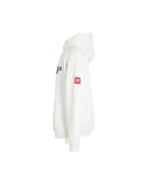 Palm Angels White Pa Ski Club Hoodie, Long Sleeves, Butter/, 100% Cotton, Size: Medium for men