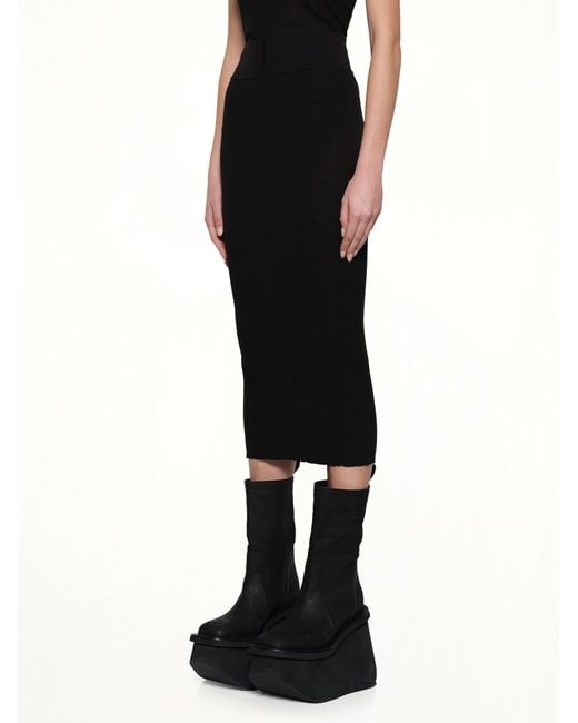 Rick Owens Black Calf Skirt Motivo