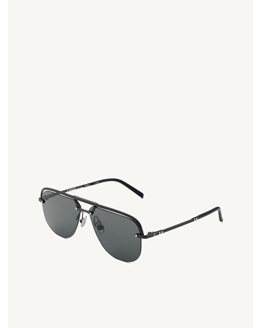 Hublot Gray Matte Aviator Sunglasses With Solid Smoke Lens for men