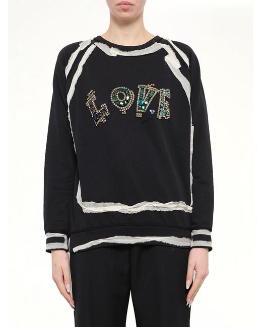 Lanvin Black Emb Jersey Top