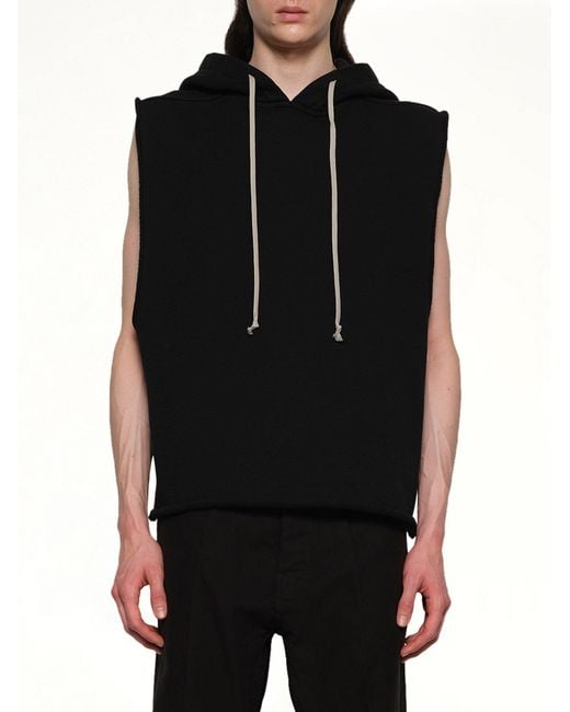 Rick Owens Black Knit Hooded Tunic for men