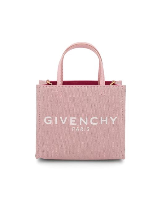 Givenchy Mini G Tote Shopping Bag In Canvas In Pink | Lyst