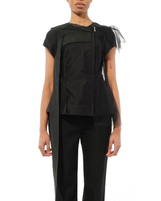 Rick Owens Black Woven Jacket, 100% Leather