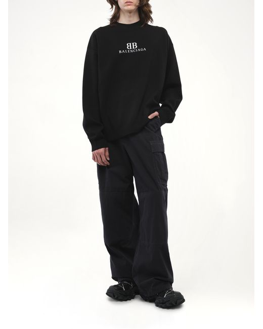 Balenciaga Black Crewneck Sweater, Size: Small for men