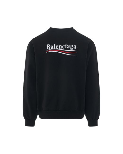 Balenciaga Black Political Campaign Sweatshirt, Long Sleeves, /, 100% Cotton for men