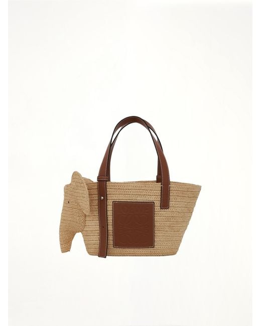 Loewe Natural Small Elephant Basket Bag