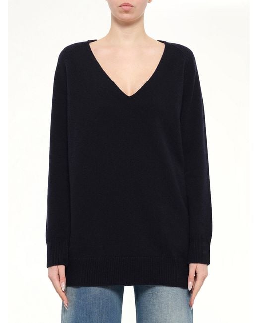 MM6 by Maison Margiela Black V-Neck Wool Sweater