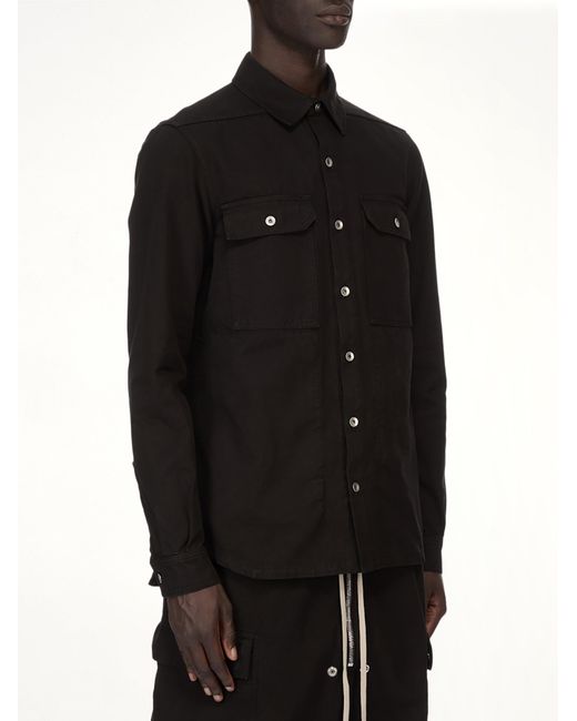 Rick Owens Black Woven Outershirt for men
