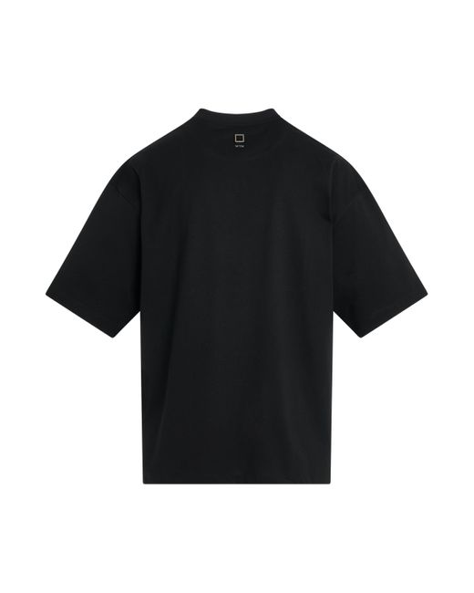 Wooyoungmi Black Square Embroidered Logo T-Shirt, , 100% Cotton for men