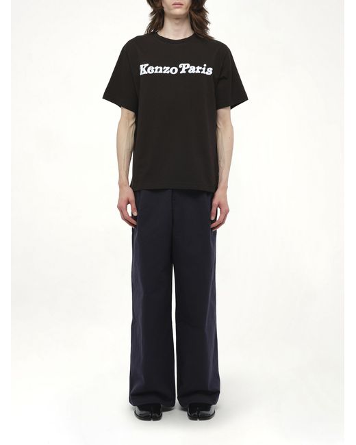 KENZO Black Verdy Collection Oversize T-Shirt, 100% Cotton, Size: Small for men