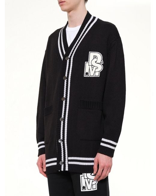 DSM KEI NINOMIYA Black Oversized Cardigan With Patch for men