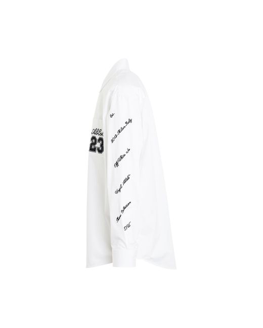 Off-White c/o Virgil Abloh White Off- '23 Logo Veavy Cotton Overshirt, Long Sleeves, /, 100% Cotton, Size: Small for men