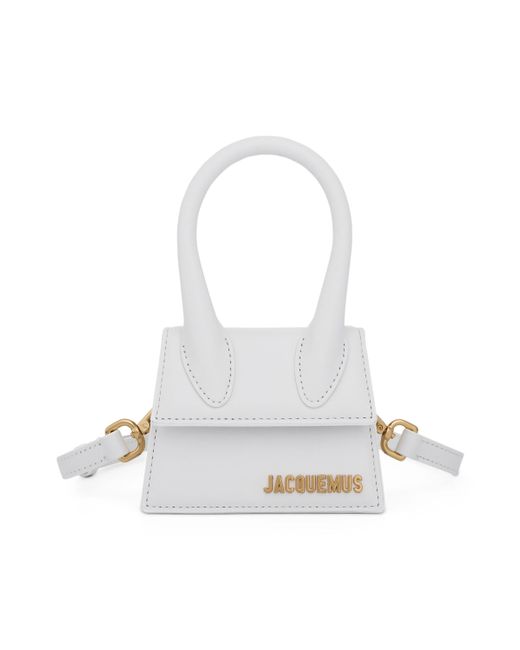 Jacquemus White Le Chiquito Mini Leather Bag, , 100% Leather