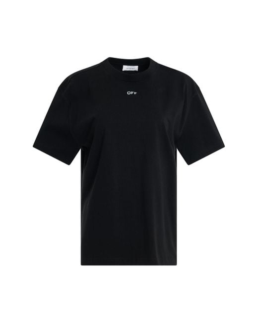 Off-White c/o Virgil Abloh Black Off- Diagonal Embroidered Casual T-Shirt, Short Sleeves, , 100% Cotton, Size: Medium