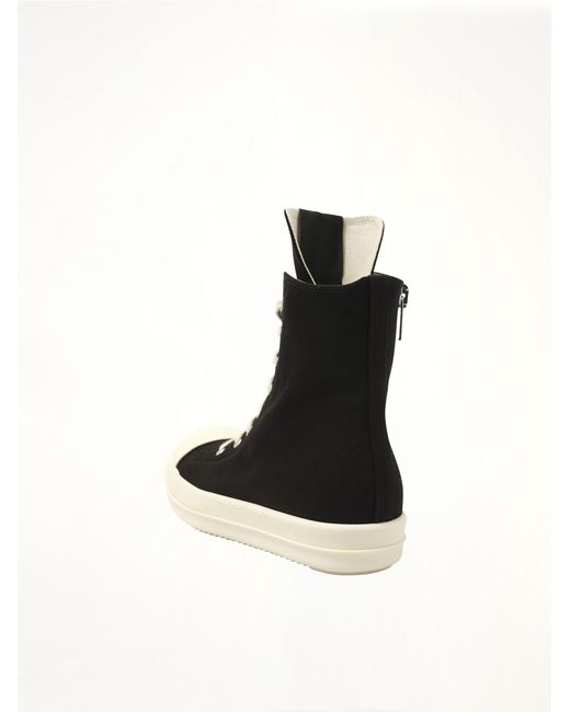 Rick Owens Black Hollywood Sneaks Sneakers, 100% Cotton for men