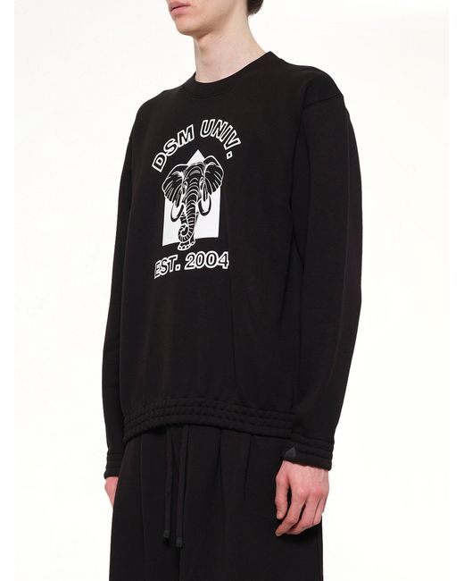 DSM KEI NINOMIYA Black Pile Knit Cotton Sweatshirt for men