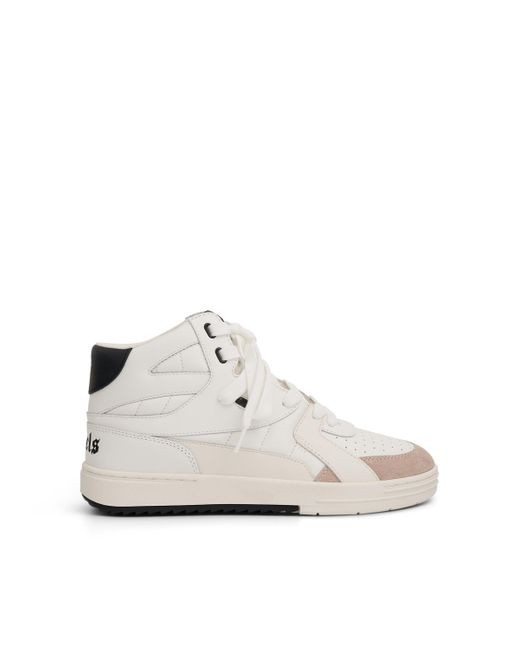 Palm Angels White University Mid Sneakers, /, 100% Leather for men